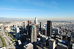helicopter view of downtown la